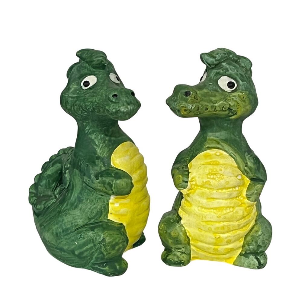 Vintage Japan Dragon Salt Pepper Shakers Novelty Shaker Set Kitsch Retro Pair‎